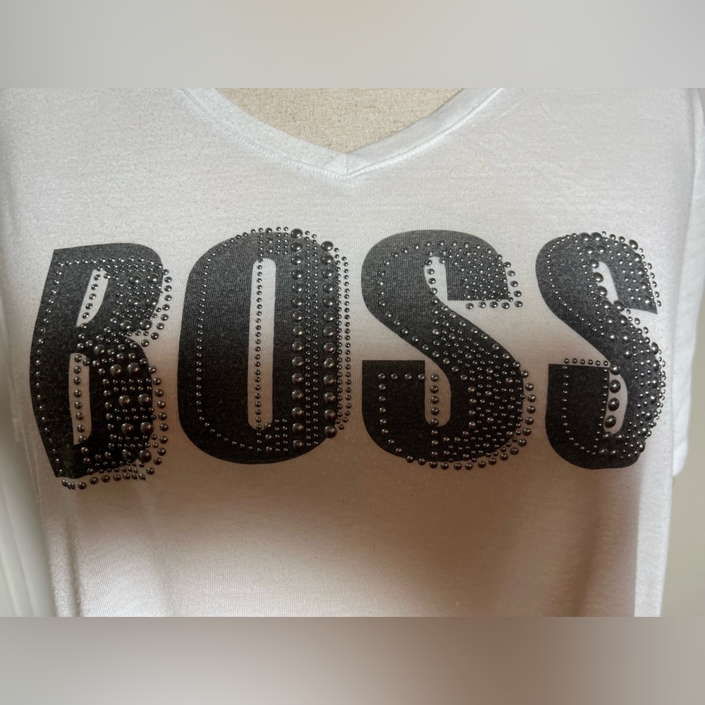 Lane Bryant White 'BOSS' Graphic Tee - Picture 3 of 7